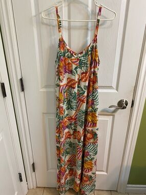 Label Of Love Tropical Fruit Maxi Dress Women’s Size Large Summer Resort Party
